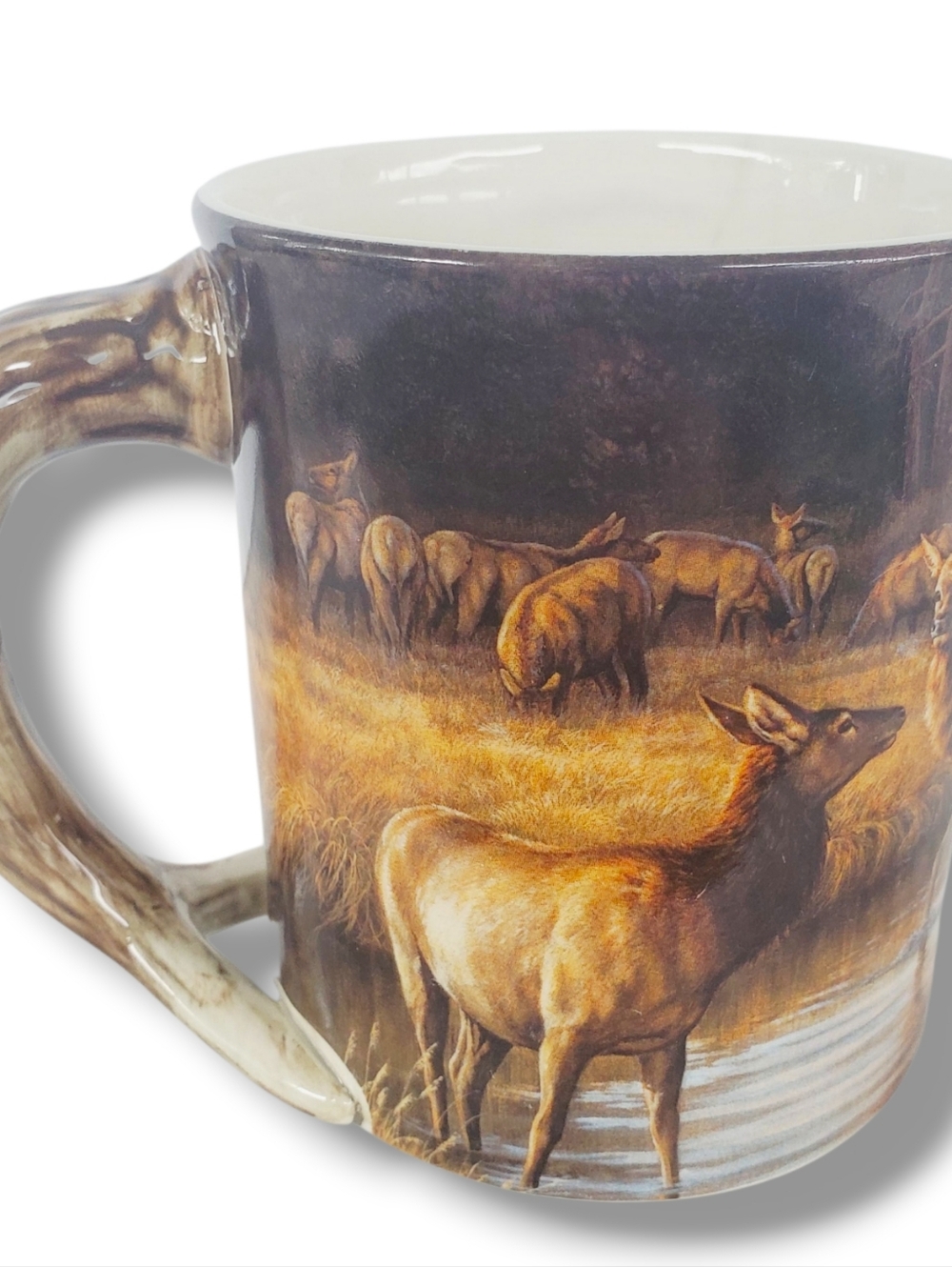 WILD WINGS SCULPTED MUG CUP AUTUMN MIST ELK
